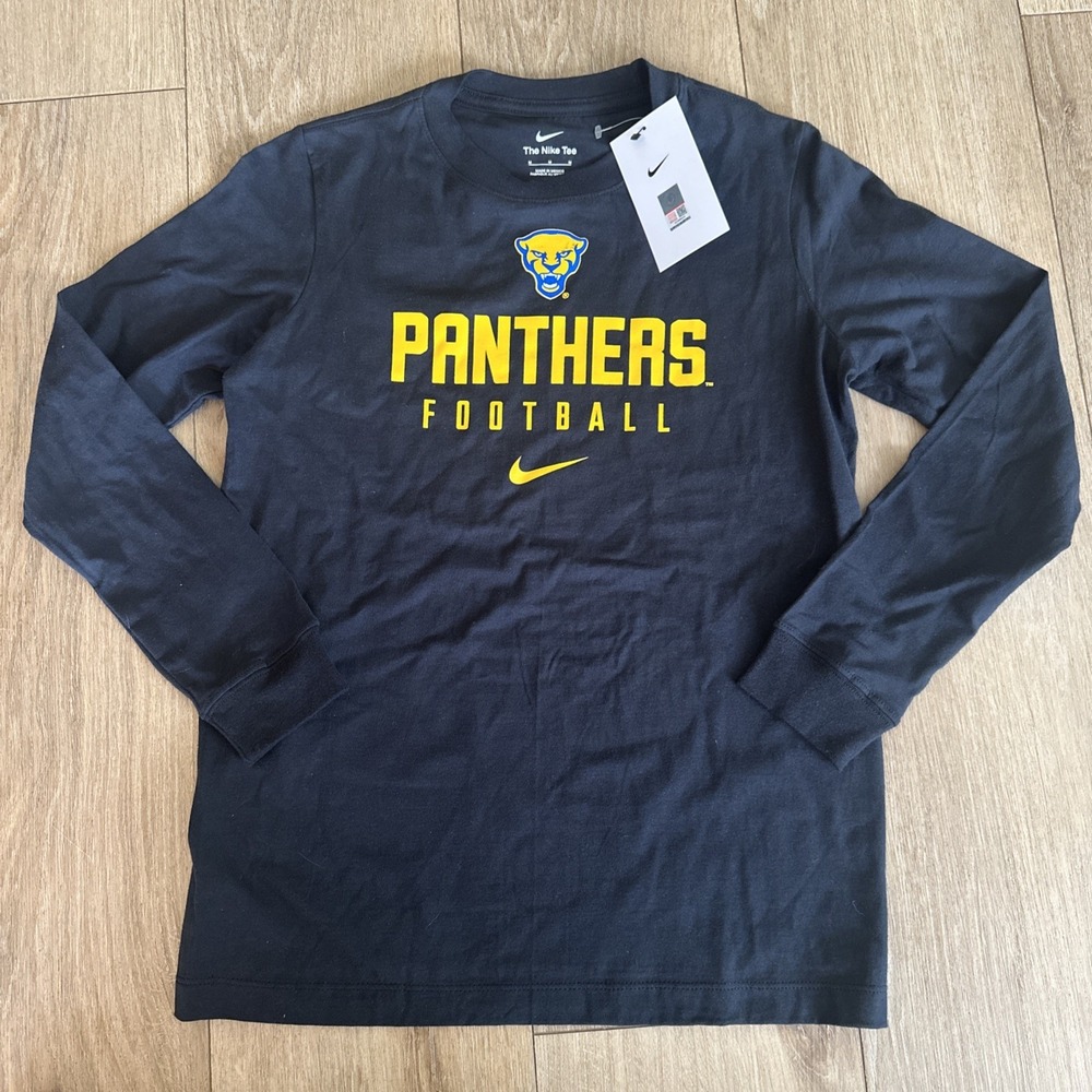 PITT Panthers Football Nike Boys Long Sleeve‎ Tee Black Size Medium
